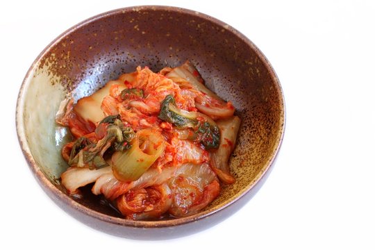Kimchi on White Background