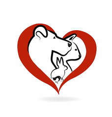 Cat dog rabbit bird logo 