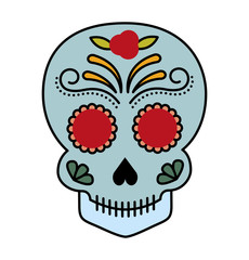 skull drawing tattoo style isolated icon