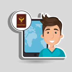 man travel map world vector illustration eps 10