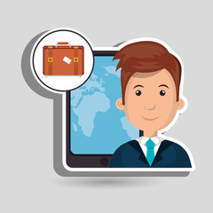 man travel map world vector illustration eps 10