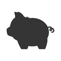 piggy money pig toy saving cash silhouette vector illustration 