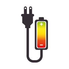 battery plug charge power electric energy bar vector illustration 