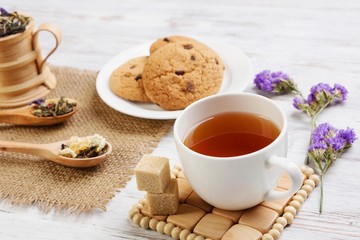 Herbal tea and cookies