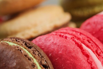 Set of delicious macaroons
