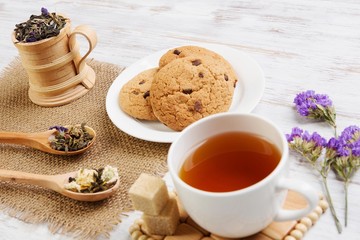 Herbal tea and cookies