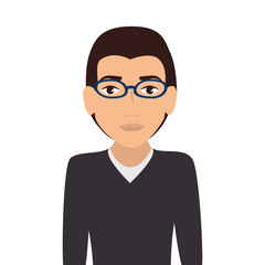 man guy boy person glasses face head human icon vector illustration 