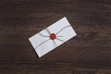 Letter with seal on table