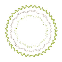 Floral wreath isolated on white.