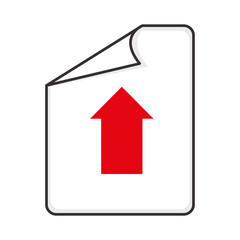 paper arrow upload format type file document interface vector illustration 