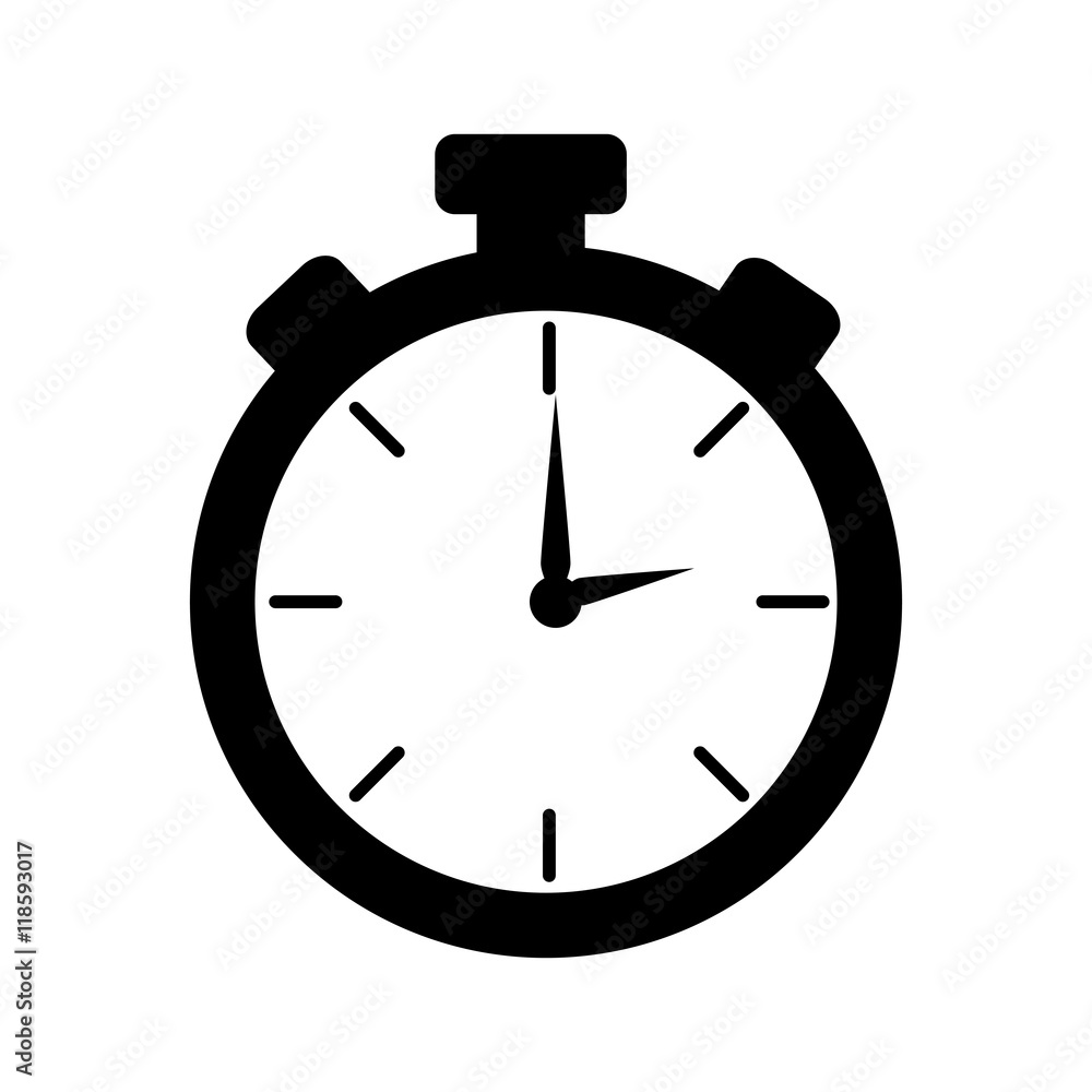 Poster chronometer device time countdown counter button training vector illustration