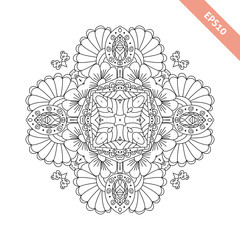 Abstract round ornament. Mandala. Abstract background. Design for coloring page