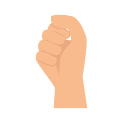 hand clenched fingers human person palm gesture vector illustration