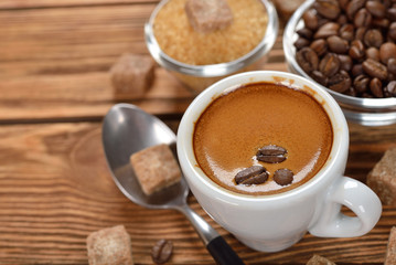 Espresso in a white cup