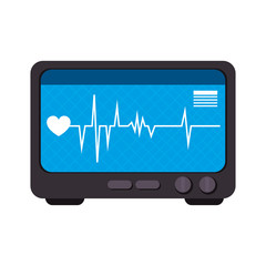 medical device cardiology machine heart control technology vector illustration