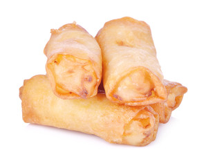 spring rolls on white background