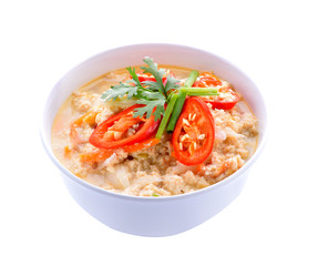 Simmer eggs of Thailand on white background