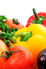 Set of different vegetables on white background