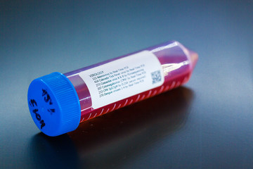 Virology research. Sample in test tube