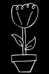 hand draw sketch of flower