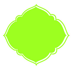 Frame, islamic style, isolated on white