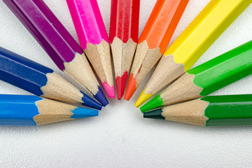 Fototapeta premium Range of colored pencils.