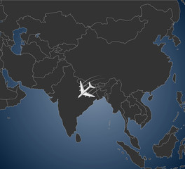 Asia Airline, map 