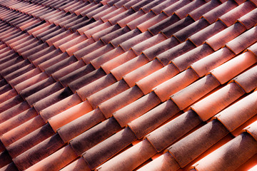 Clay tiles on an Italian roof