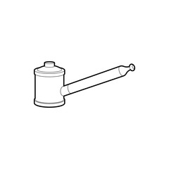 Pipe for vaping icon in outline style isolated on white background