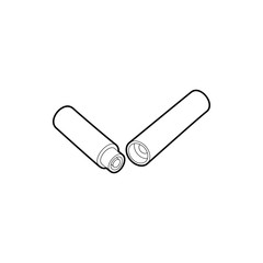 Electronic cigarette parts icon in outline style isolated on white background