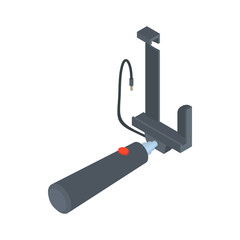 Selfie stick for photos icon in cartoon style isolated on white background. Device symbol