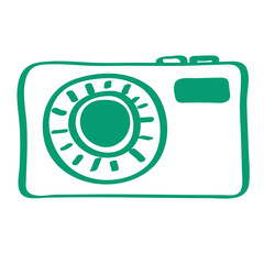 Handgezeichnetes Kamera-Icon in grün