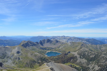 Lac d'Allos vu depuis le mont Pelat