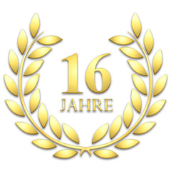Lorbeerkranz. Gold. 16 jahre 