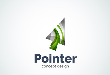 Cursor logo template, mouse pointer and arrow concept
