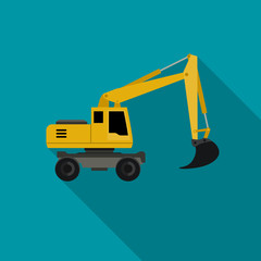 Excavator flat icon