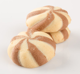 cookies or butter cookies white chocolate on background.