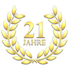 Lorbeerkranz. Gold. 21 jahre