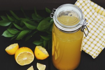 Cool lemonade with lemon