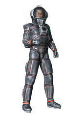 3D Rendering Astronaut on White