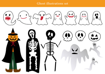 ハロウィンおばけ　イラストセット © kumashacho