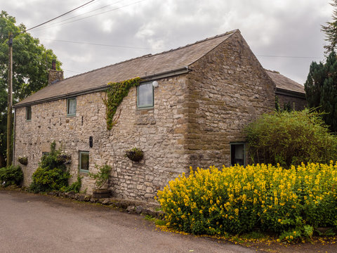 Traditional village cottages in the village of Sheldon, Ashford in the water, Derbyshire, UK