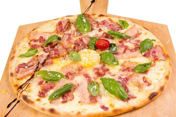 hot pizza with bacon
