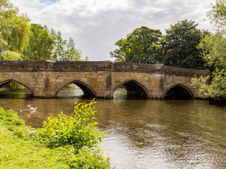 Fototapeta na wymiar The old Bridge over the river Wye at Bakewell, Derbyshire, UK