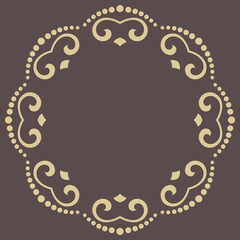 Floral Modern Vector Round Frame