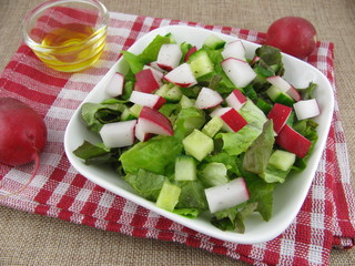 Bunte Salatvariation mit Leinöl