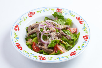 salad with beef