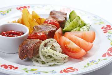 kebab with vegetables