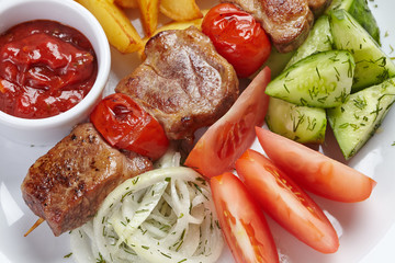 kebab with vegetables