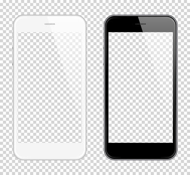 Realistic smart phone Vector Mock Up. Fully Re-size-able. Easy way to place image into screen Smartphone, for web design showcase, product, presentations, advertising in modern style